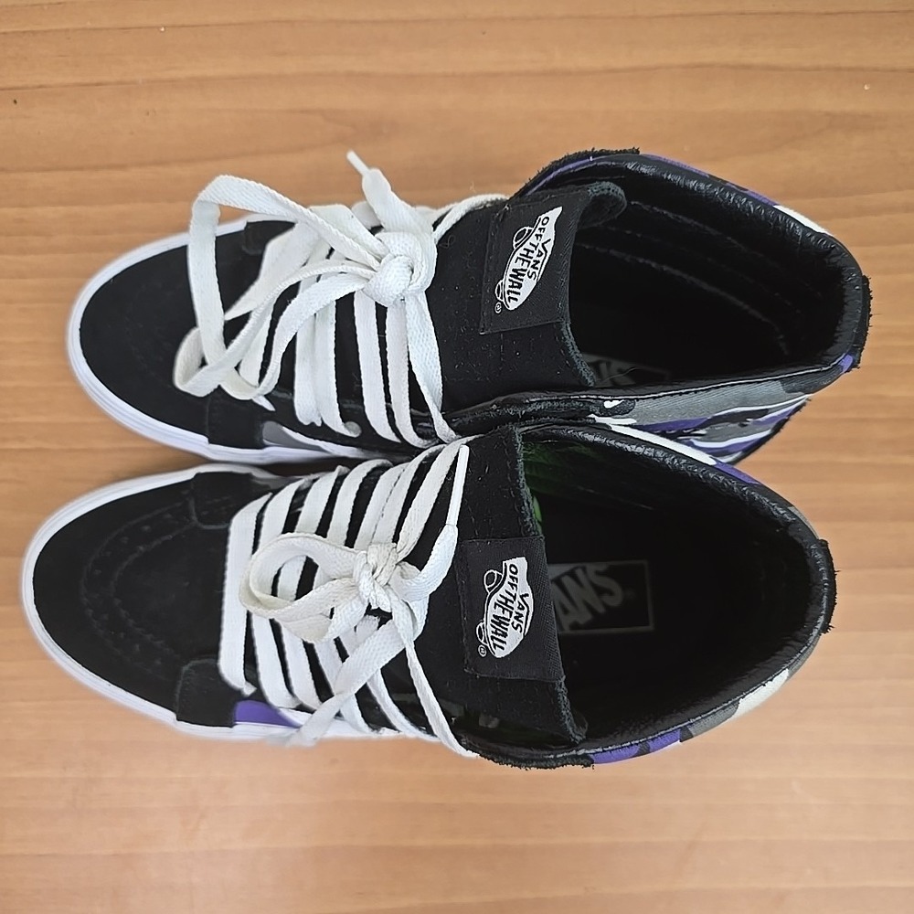 Vans Sk8-Hi Reissue Pop Camo / Black Suede Men 5.5 Women 7 - Picture 5 of 9